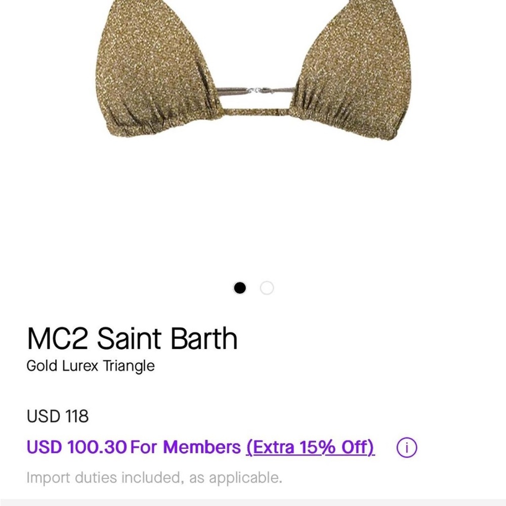 MC2 Saint Barth Gold Shimmering Accessory